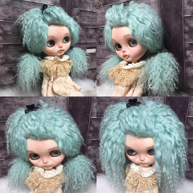 blythe_ブルートップネイビー✨w-069チベットラムフルスキンウィッグ