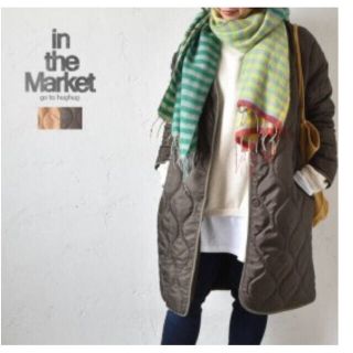 in the Market キルティング ボア リバーシブルコート　M(ロングコート)