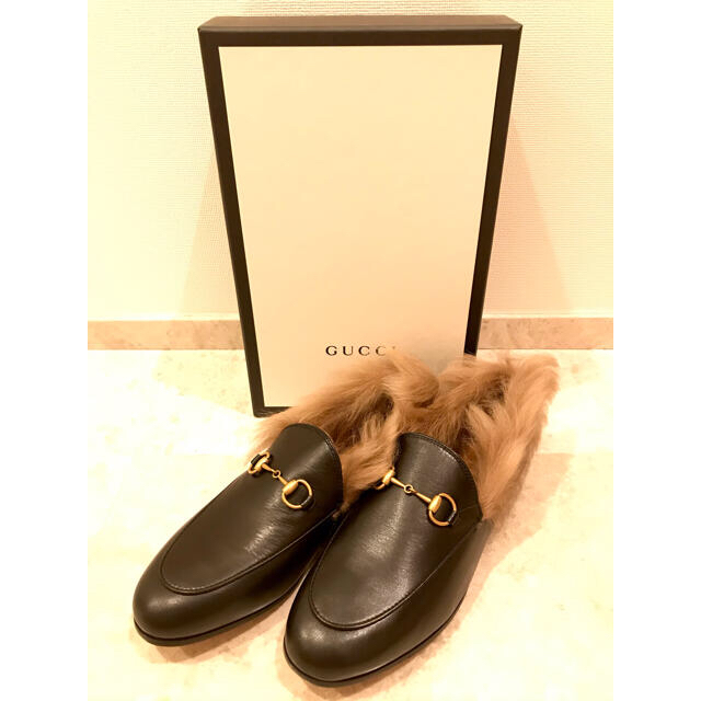 Gucci(グッチ)のレア 未使用❣️グッチ　GUCCI Jordaan ファー　ローファー レディースの靴/シューズ(ローファー/革靴)の商品写真