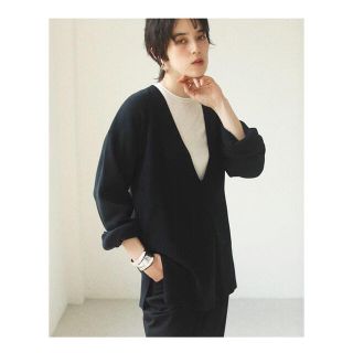 トゥデイフル(TODAYFUL)のtodayful washed vneck knit Ｖネックニット　ブラック(ニット/セーター)