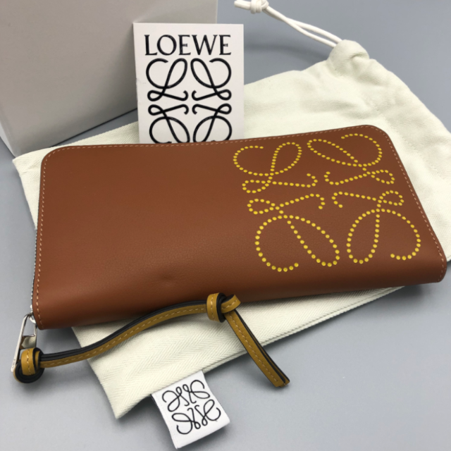 新品未使用 ◆LOEWE◆ジップ アラウンド ウォレット Tan/Ochre