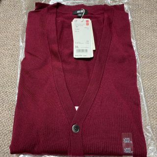 ユニクロ(UNIQLO)のUNIQLO 新品　エクストラファインメリノウール　Vネックカーディガン　3XL(カーディガン)