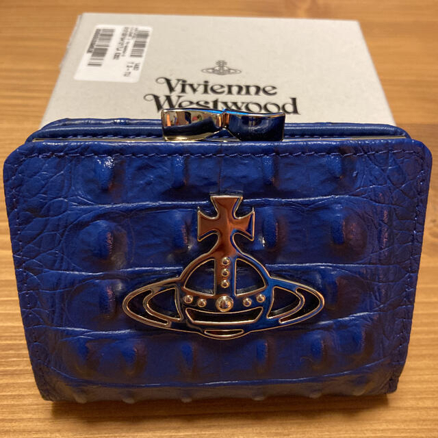 Vivienne Westwood(ヴィヴィアンウエストウッド)のVivienne Westwood がま口 2つ折り財布 ブルー レディースのファッション小物(財布)の商品写真