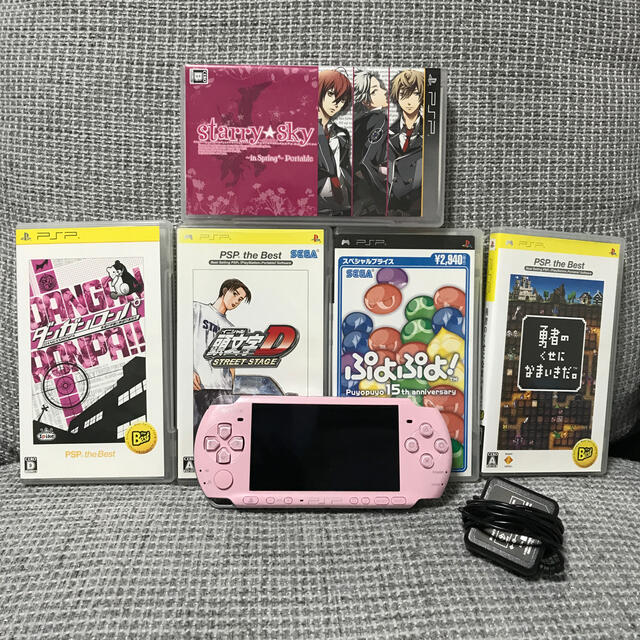 PSP3000 ブロッサムピンク　美品　ソフト5本