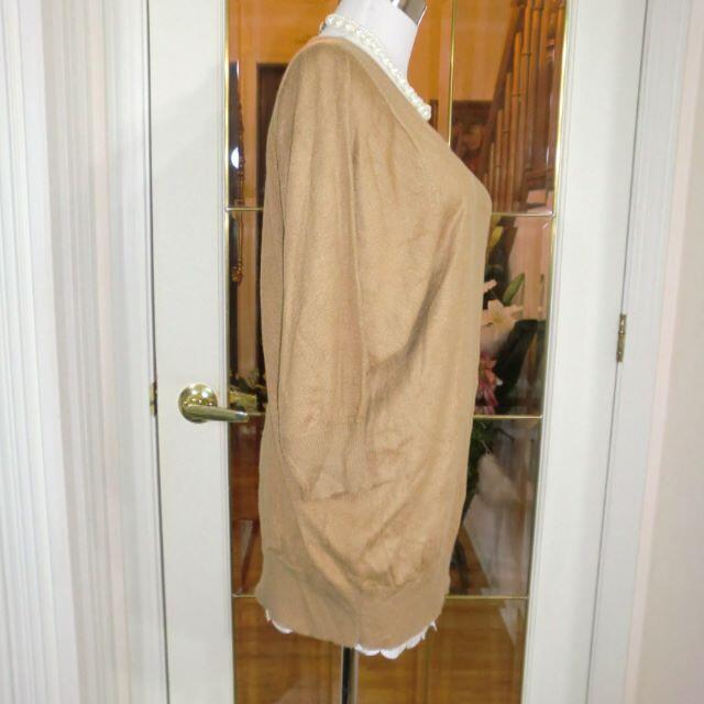 Discoat(ディスコート)のDiscoat ブラウン七分袖セーター　F レディースのトップス(ニット/セーター)の商品写真