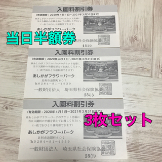 値下げ☆あしかがフラワーパーク入園割引券3枚セット(遊園地/テーマパーク)