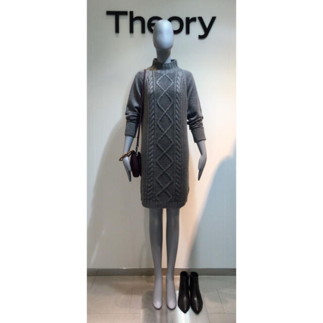 Theory 19aw ケーブル編みワンピース グレー