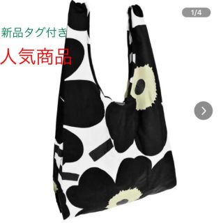 マリメッコ(marimekko)のmarimekko マリメッコ エコバッグ　ピエニウニッコ新品タグ付ブラック(エコバッグ)