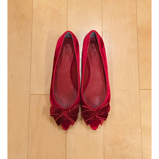 TSURU by Mariko Oikawa(ツルバイマリコオイカワ)のツルバイマリコオイカワ  Mimine 23.5  レッド 新品 レディースの靴/シューズ(バレエシューズ)の商品写真