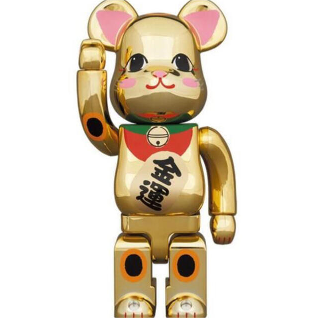 MEDICOM TOY(メディコムトイ)のBE@RBRICK 招き猫 金運 金メッキ 弐 400％ ベアブリック ハンドメイドのおもちゃ(フィギュア)の商品写真