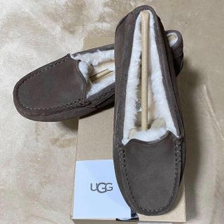 アグ(UGG)の新色 UGG アンスレー  ムートン モカシン エスプレッソ US7 25センチ(スリッポン/モカシン)