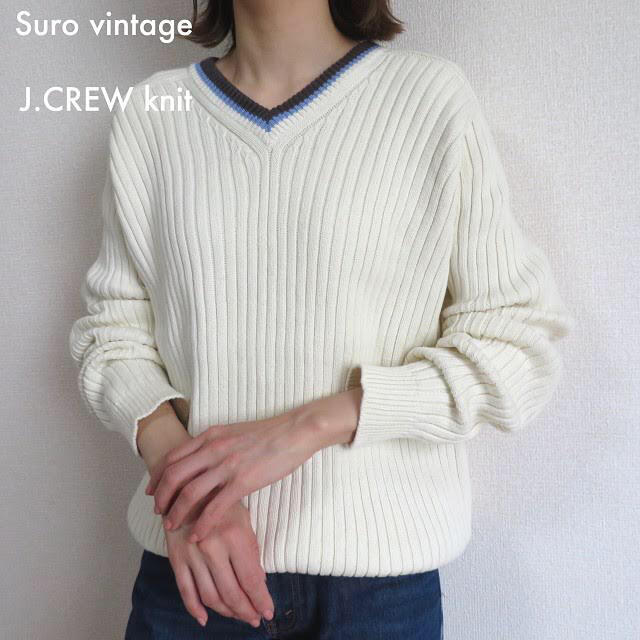 90s ジェークルー Vネック コットンニット 女子 vintage