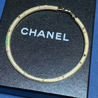 シャネル(CHANEL)のCHANEL シャネル フープ ピアス ラインストーン ラメ 片方のみ(ピアス)