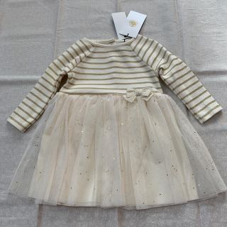 プチバトー(PETIT BATEAU)のプチバトー　チュールスカートワンピース　12m 新品(ワンピース)