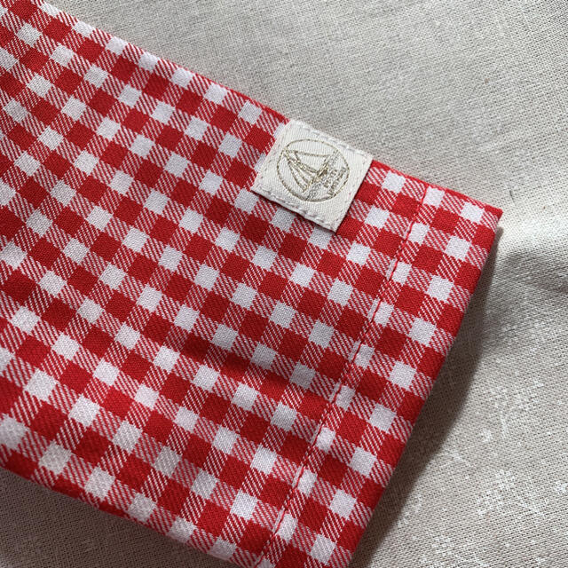 PETIT BATEAU(プチバトー)のプチバトー　ワンピースとパンツのセット　18m 赤色チェック キッズ/ベビー/マタニティのベビー服(~85cm)(ワンピース)の商品写真