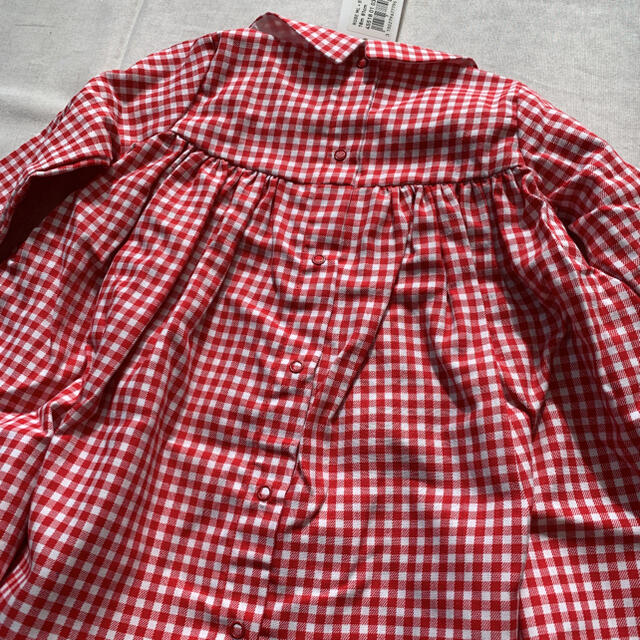 PETIT BATEAU(プチバトー)のプチバトー　ワンピースとパンツのセット　18m 赤色チェック キッズ/ベビー/マタニティのベビー服(~85cm)(ワンピース)の商品写真