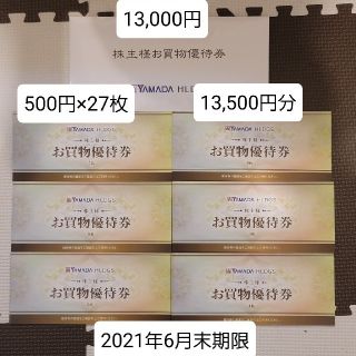 ヤマダ電機株主優待券13,500円分 (ショッピング)