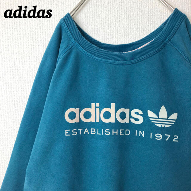 adidas(アディダス)の【人気カラー】古着 アディダス スウェット トレフォイルロゴ ラグラン レディースのトップス(トレーナー/スウェット)の商品写真