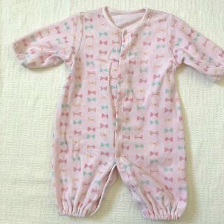 ニシマツヤ(西松屋)のモモさん専用　2枚セット ベロアカバーオール pink lavender(カバーオール)