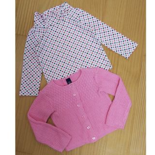 ベビーギャップ(babyGAP)のギャップ 長袖 ハート柄 ピンク カーディガン GAP 80㎝(カーディガン/ボレロ)