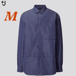 ユニクロ(UNIQLO)のスーピマコットン　オーバーサイズシャツ　Blue M  UNIQLO +J(シャツ)