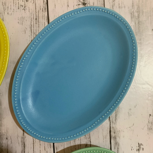 ドット グリーン ブルー オーバル 中皿 2枚セット 洋食器 オシャレ カフェ風の通販 By Mimirin S Shop ラクマ