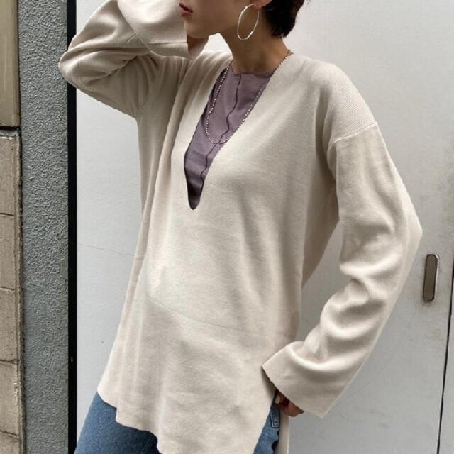 TODAYFUL トゥデイフル  Washed Vneck Knit コットン