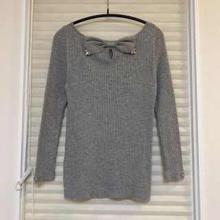 プロポーションボディドレッシング(PROPORTION BODY DRESSING)のプロポーション バックリボン リブニット(カットソー(長袖/七分))