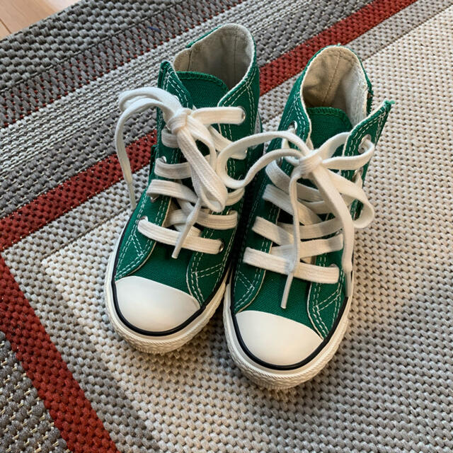 CONVERSE(コンバース)のMSTA様専用 オールスター/コンバース/ハイカット/キッズ/グリーン/15cm キッズ/ベビー/マタニティのキッズ靴/シューズ(15cm~)(スニーカー)の商品写真