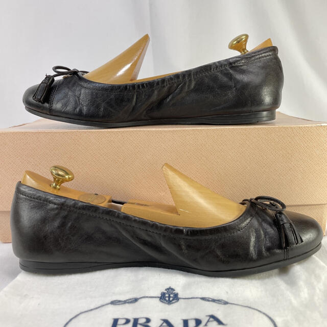 専用【美品】PRADA プラダ リボン レザー バレエシューズ 約22.5cm 1