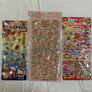 リトルツインスターズ(リトルツインスターズ)の【未使用 未開封 レトロ】 Sanrio 他　ぷっくりシール キティ キキララ(シール)