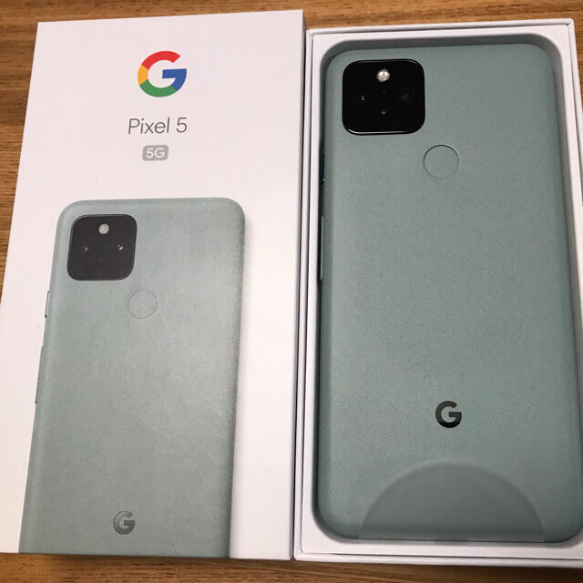 【新品未使用】SIMフリーPixel5 128G 緑 グリーン ソータセージ本体スマートフォン本体