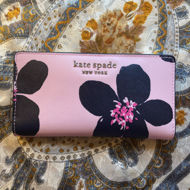 ♠︎Kate Spade♠︎ 折りたたみ財布 キャメロン フローラ 花 ピンク