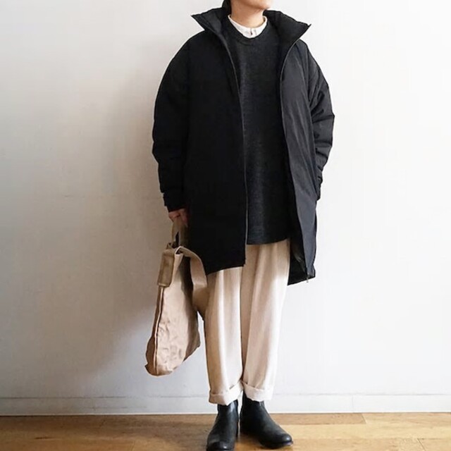 【美品】MUJI LABO 高密度織り撥水ダウン22AW ブラック XL