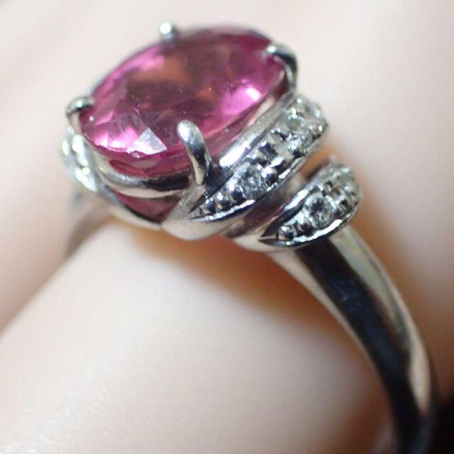 入荷中 最高級☆PT 900◎大粒 ピンクトルマリン1.80ctダイヤ0.09ct
