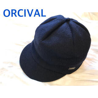 オーシバル(ORCIVAL)の【ORCIVAL】ウール キャップ ネイビー 帽子 キャスケット オーシバル(キャップ)
