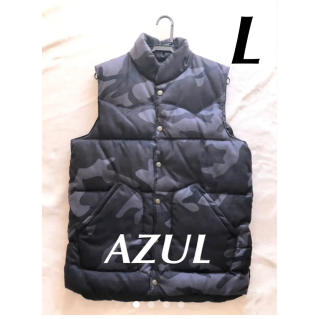 AZZURE(アズール)の【美品】AZUL アズール　中綿　迷彩ダウンベスト　L   送料込み メンズのジャケット/アウター(ダウンベスト)の商品写真