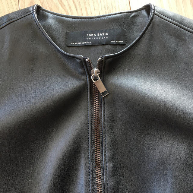 ZARA(ザラ)のZARA レザージャケット レディースのジャケット/アウター(ノーカラージャケット)の商品写真