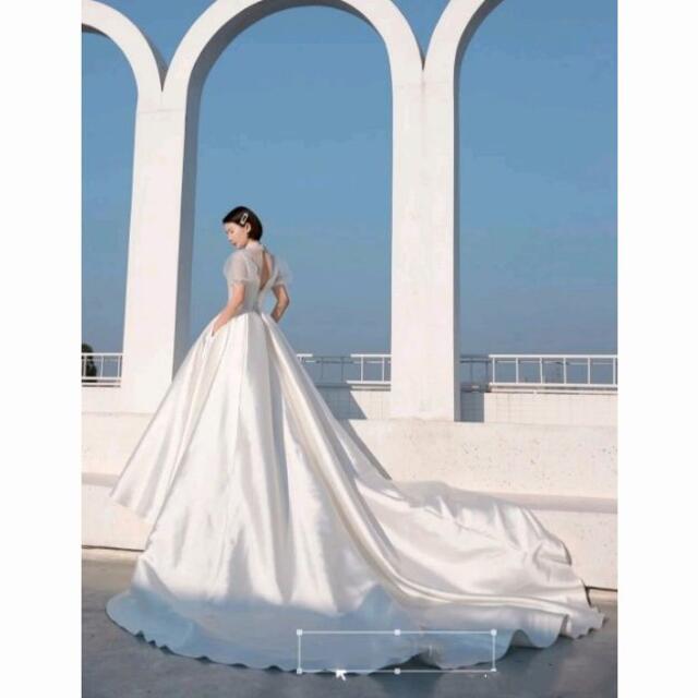 フォーマル/ドレス高品質！ ウエディングドレス ホワイト ロングトレーン 花嫁/ウェディングドレス
