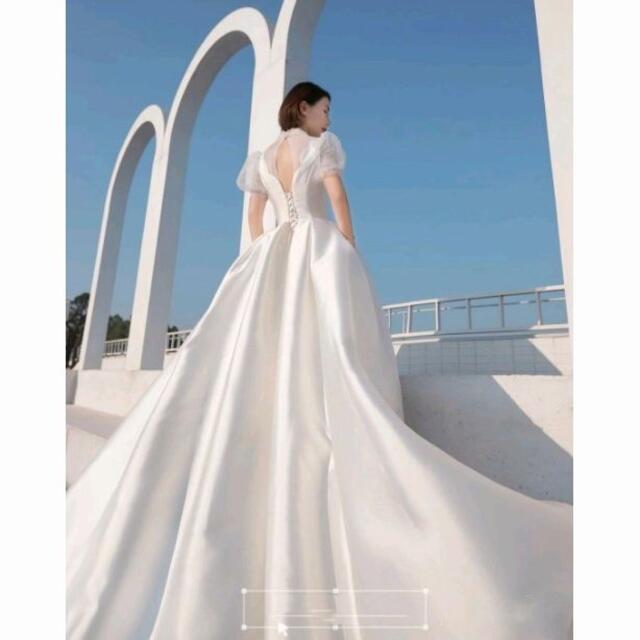 フォーマル/ドレス高品質！ ウエディングドレス ホワイト ロングトレーン 花嫁/ウェディングドレス