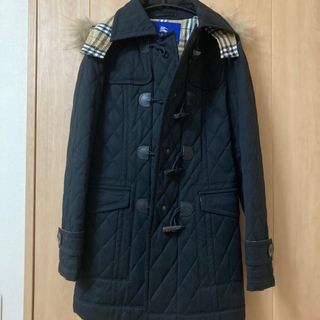 バーバリーブルーレーベル(BURBERRY BLUE LABEL)の【美品】 バーバリーブルーレーベル　キルティング　ダッフルコート　黒　38(ダッフルコート)