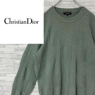 クリスチャンディオール(Christian Dior)の【希少カラー】クリスチャンディオール　ニット・セーター　灰緑　L(ニット/セーター)