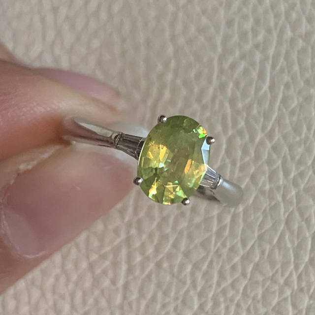 K18YG スフェーン ダイヤモンド リング 2.38ct D0.72ct