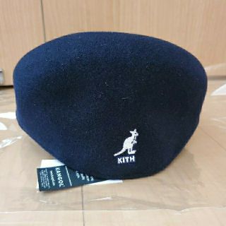 カンゴール(KANGOL)の新品！KITH × KANGOL ウール ハンチング ネイビー Lサイズ(ハンチング/ベレー帽)