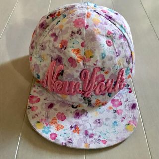 エイチアンドエム(H&M)のH&M 花柄 ピンク 紫 キャップ 6-9M 帽子 New York CAP(帽子)