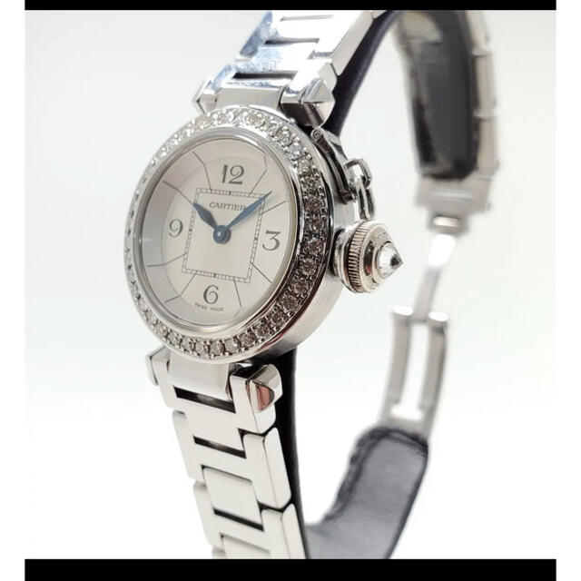 Cartier 天然ダイヤモンドベゼル レディース腕時計の通販 by りこま's shop｜カルティエならラクマ - 本物カルティエ ミスパシャ HOTお得