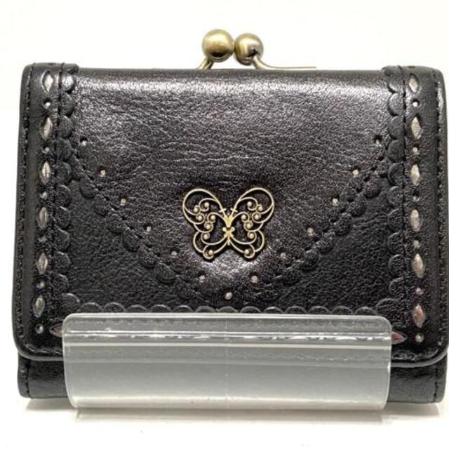 ANNA SUI(アナスイ)のアナスイ 3つ折り財布 - 黒×シルバー レディースのファッション小物(財布)の商品写真