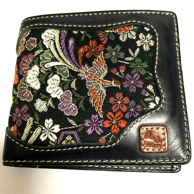 【花山】二つ折り財布（花宝金襴・黒） レディースのファッション小物(財布)の商品写真