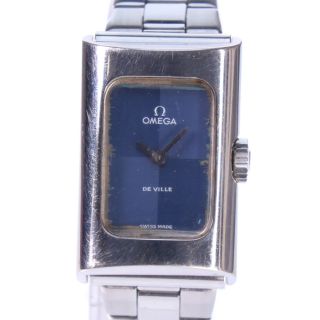 オメガ(OMEGA)の【OMEGA】オメガ デ・ビル アンティーク cal.1070 deville ref.511.0459 ステンレススチール シルバー 手巻き アナログ表示 レディース ブルー文字盤 腕時計(腕時計)