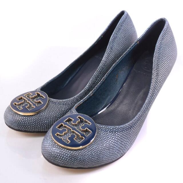 Tory Burch(トリーバーチ)のトリーバーチ      キャンバス レザー    ブルー 39 レディースの靴/シューズ(ハイヒール/パンプス)の商品写真